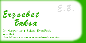 erzsebet baksa business card